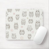フクロウが付いているパターン マウスパッド (マウス)