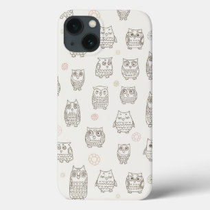 フクロウが付いているパターン iPhone 13ケース