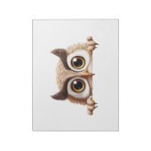 フクロウが可愛い動物おもしろいアニメを覗き込む ノートパッド (回転)