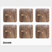 フクロウが地面に潜る スクエアシール (シート)