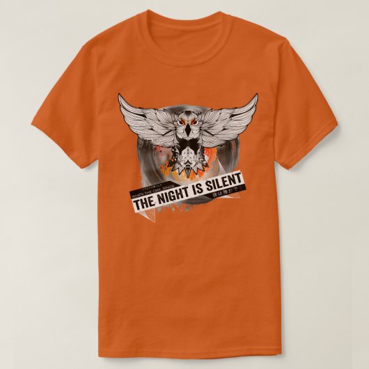 フクロウが夜を歌う静か時 Tシャツ (デザイン正面)