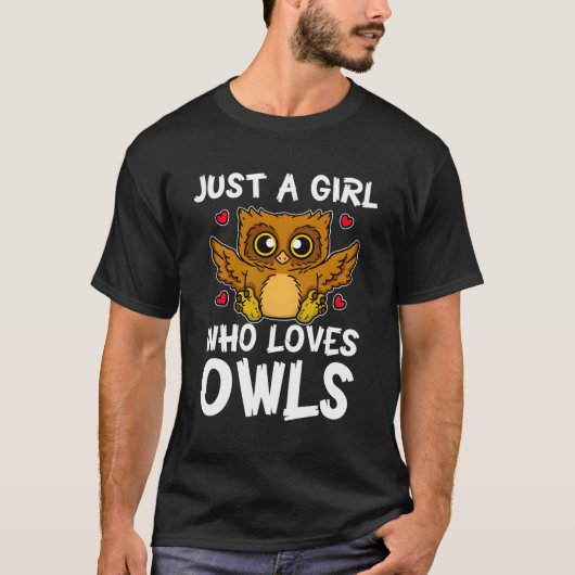 フクロウが大好きな人 Tシャツ (正面)