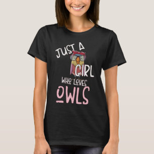 フクロウが大好きな女の子レトロフクロウかわいいヴィンテージ Tシャツ