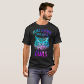 フクロウが大好きな女の子 Tシャツ (正面フル)