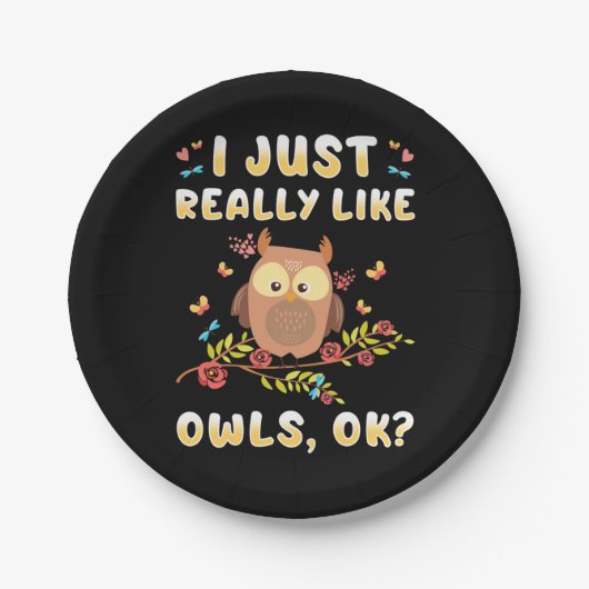 フクロウが大好き ペーパープレート (正面)