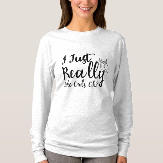 フクロウが好きなんだok? tシャツ (正面)