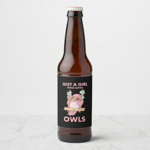 フクロウが好きな女の子 ビールラベル