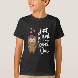 フクロウが好きな女の子 Tシャツ