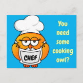 フクロウが必要な料理は？ ポストカード (正面)