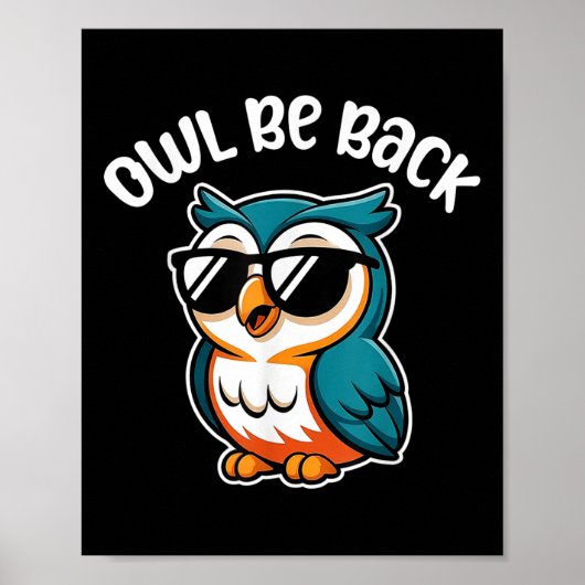 フクロウが戻る – おもしろい Owl Kids ポスター (正面)