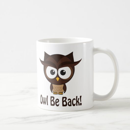 フクロウが戻る コーヒーマグカップ (右)