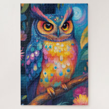 フクロウが木の枝に止まった