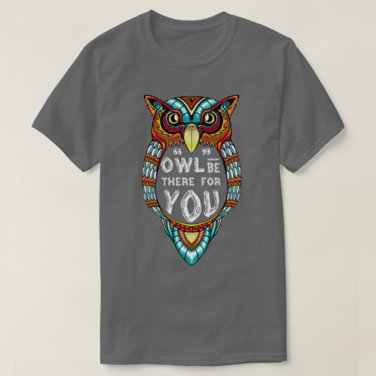 フクロウが来る Tシャツ (デザイン正面)