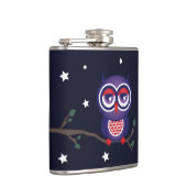 フクロウが枝に座る|過去記事 フラスク (右)