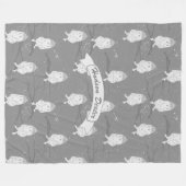 フクロウが枝に座る|過去記事 フリースブランケット (正面(横))