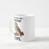 フクロウが私の目を見つめる コーヒーマグカップ (正面左)