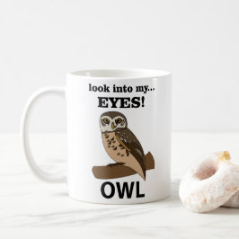 フクロウが私の目を見る コーヒーマグカップ
