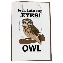 フクロウが私の目を見る ミディアムペーパーバッグ