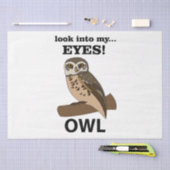 フクロウが私の目を見る 薄葉紙 (クラフト)