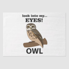 フクロウが私の目を見る 薄葉紙