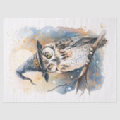 フクロウが魔女の帽子を被るハロウィーンデコパージュ 薄葉紙 (正面)