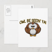 フクロウが鳴く ポストカード (正面/裏面)