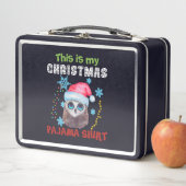 フクロウこれは私のクリスマスパジャマシャツ メタルランチボックス (インサイチュ)