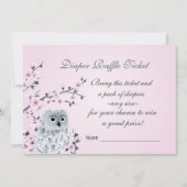 フクロウさくらんぼ花咲おむつラッフルチケット 招待状 (正面)