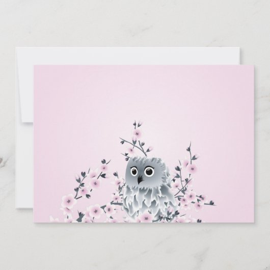 フクロウさくらんぼ花咲おむつラッフルチケット 招待状 (裏面)