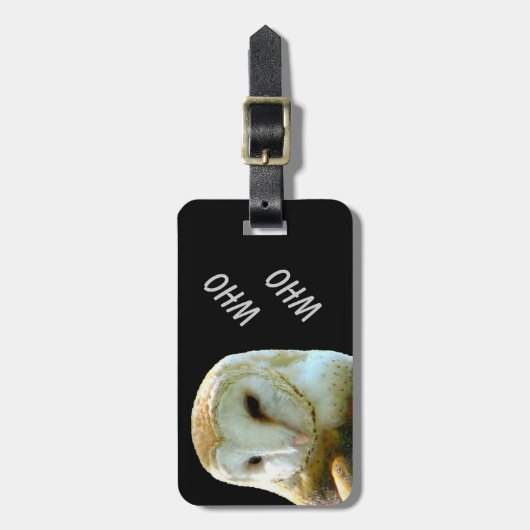 フクロウだれ ラゲッジタグ (正面縦)