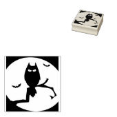 フクロウとこうもりシルエットアートスタンプ ラバースタンプ (押印)