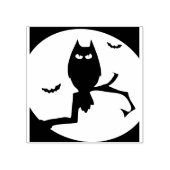フクロウとこうもりシルエットアートスタンプ ラバースタンプ (インプリント)