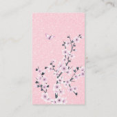 フクロウとさくらんぼの花のピンクが遊び場を呼び出す 名刺 (裏面)