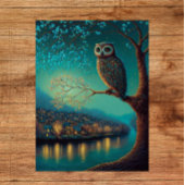 フクロウとのエテリア風光明媚なポスター素晴らしプリント ポスター