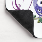 フクロウとの私のハート、かわいいフクロウの芸術愛して下さい マウスパッド (コーナー)