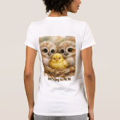 フクロウとひよこカスタマイズTシャツ Tシャツ (裏面)