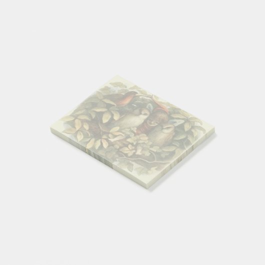 フクロウとエルフの妖精の自然のイラスト ポストイット (アングル)