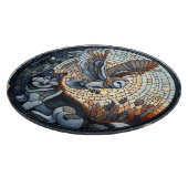 フクロウとオオカミのモザイクアイアート カッティングボード (角)