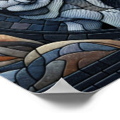 フクロウとオオカミのモザイクアイアート ポスター (角)