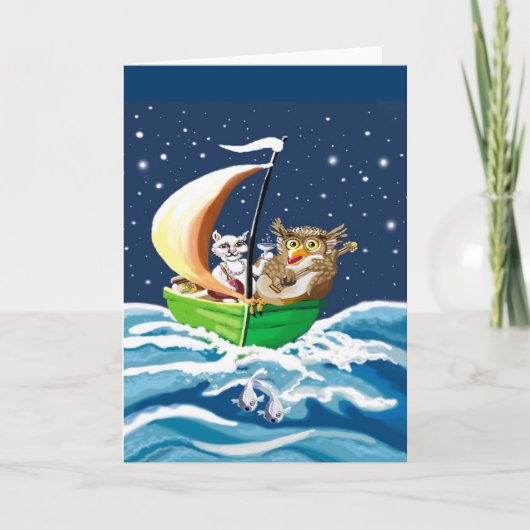 フクロウとオオカミは海に行った カード (正面)