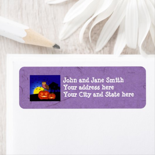 フクロウとカボチャ ラベル (インサイチュ)