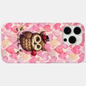 フクロウとカラフルハートバレンタインデー Case-Mate iPhoneケース (裏面 (横))