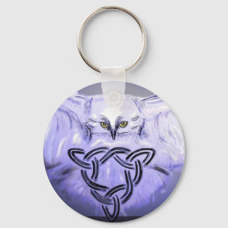 フクロウとケルト結び目模様キーチェーン キーホルダー