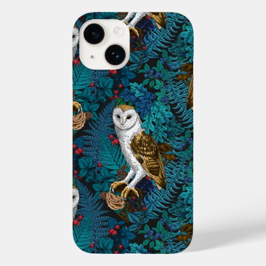 フクロウとシダとオークとベリー 3 Case-Mate iPhoneケース (裏面)