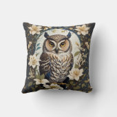 フクロウとジャスミンの美しい花 クッション (裏面)