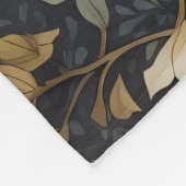 フクロウとジャスミンの美しい花 フリースブランケット (角)