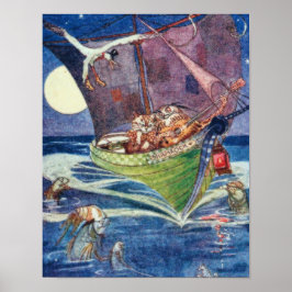 フクロウとネコのウィリアム・ポガニーによる美術 ポスター