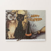 フクロウとネコのハロウィン ジグソーパズル (横)