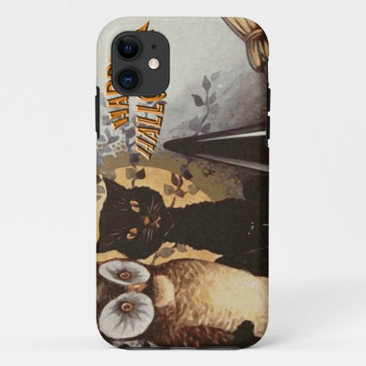 フクロウとネコのハロウィン Case-Mate iPhoneケース (裏面)