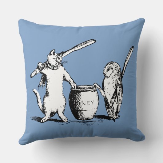 『フクロウとネコ』 クッション (裏面)